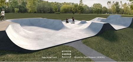 A 3D model of the new skatepark