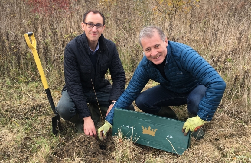 Mark Pawsey & Yousef Dahmash planting in Queen's Diamond Jubilee Wood